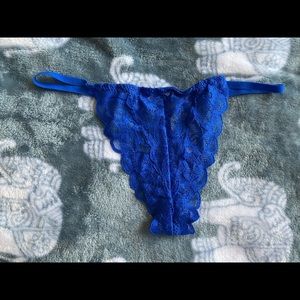 VS PINK XS Blue Lace G-String NWT